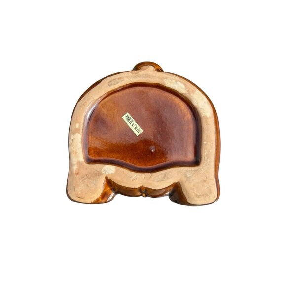 Vintage honey pot brown ceramic Taiwan Teddy bear and dipper jar - Picture 7 of 7